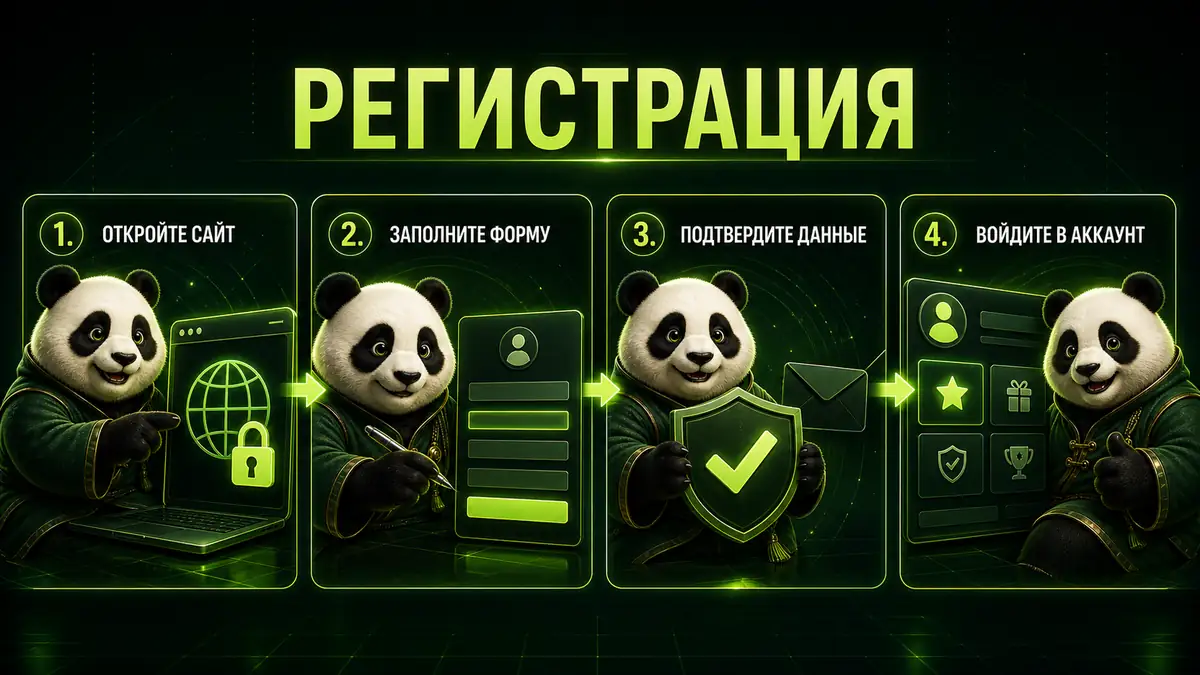 Регистрация в Панда Казино за четыре шага: открыть сайт, заполнить форму, подтвердить данные и войти в аккаунт